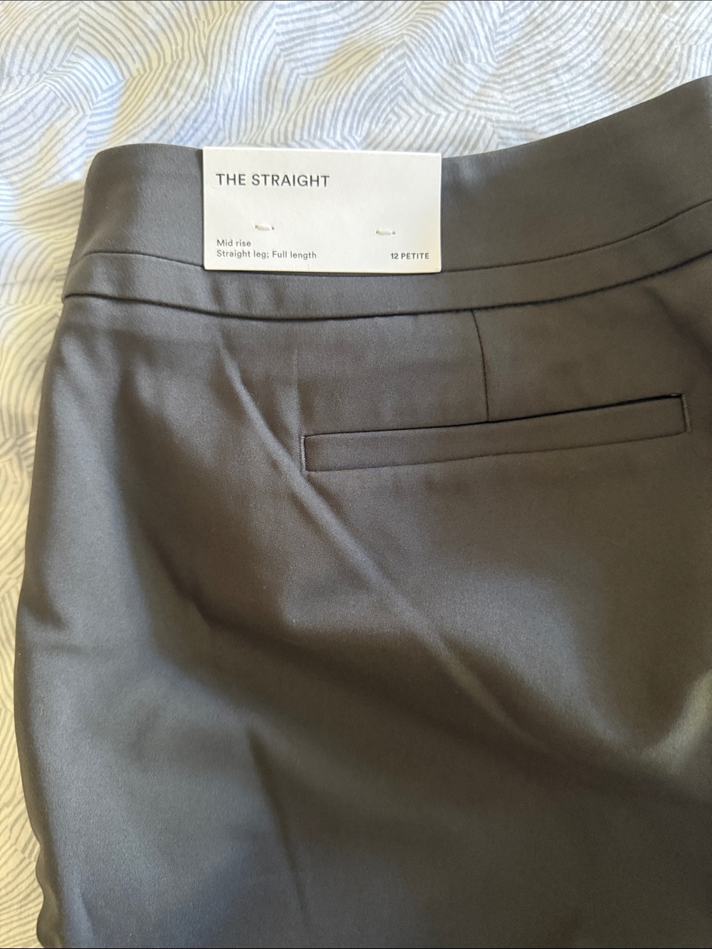 Ann Taylor Factory Straight Mid-Rise Pants - grey size 12p